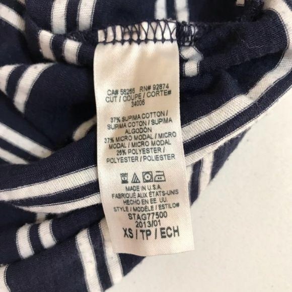 Splendid Navy Blue XS French Stripe Banded Hem Top - Picture 6 of 13